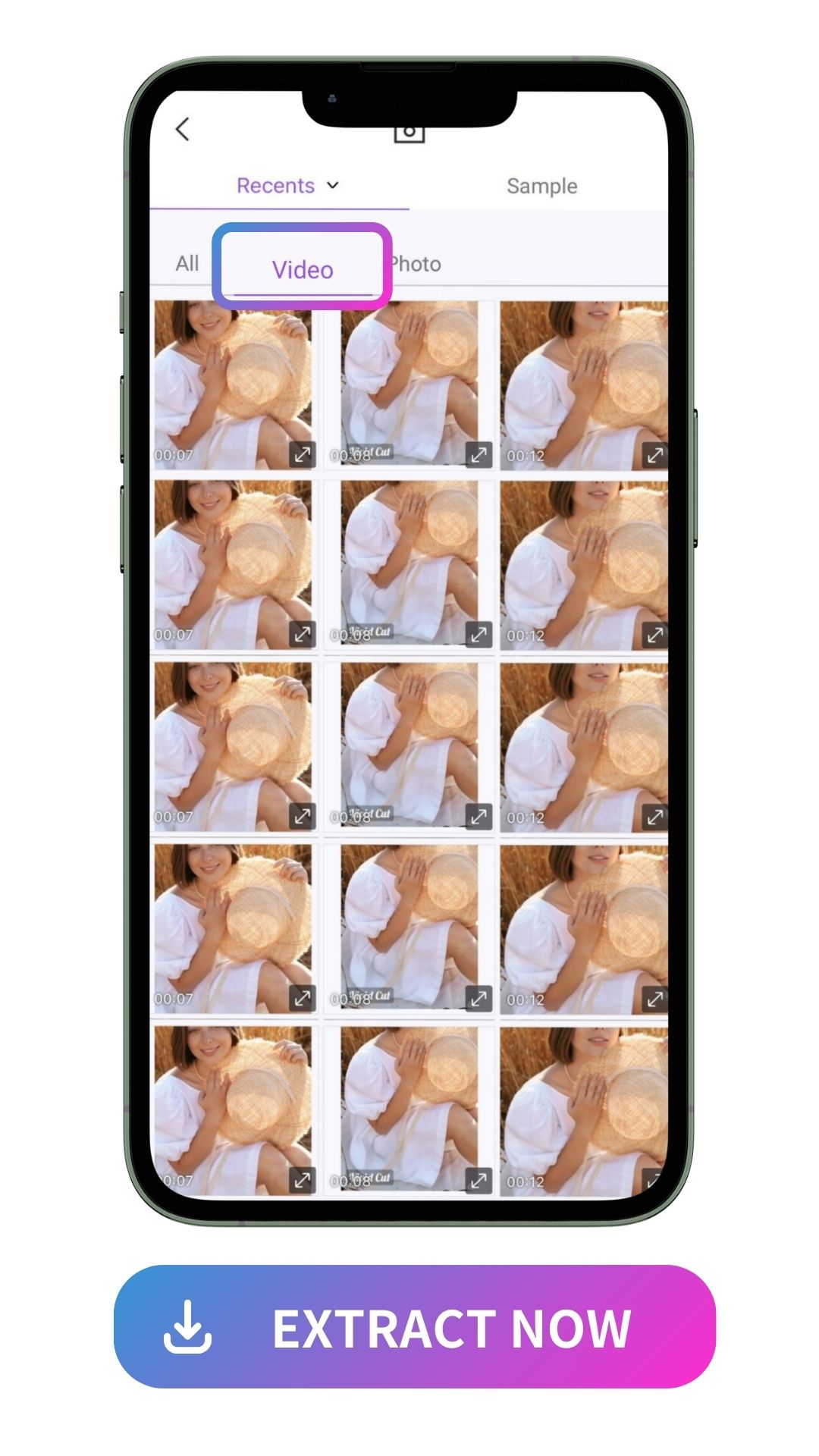 Vivid Glam UI of importing video